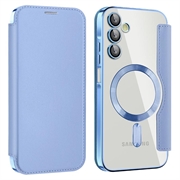 Capa flip para Samsung Galaxy A15 com ranhura para cartão - Compatível com MagSafe - Azul