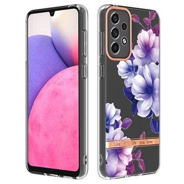 Capa de TPU Flower Series para Samsung Galaxy A33 5G - Begónia Púrpura