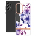 Capa de TPU Flower Series para Samsung Galaxy A33 5G - Begónia Púrpura