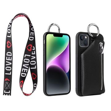 Capa com Carteira Destacável Strap Series para iPhone 14 Plus - Preto