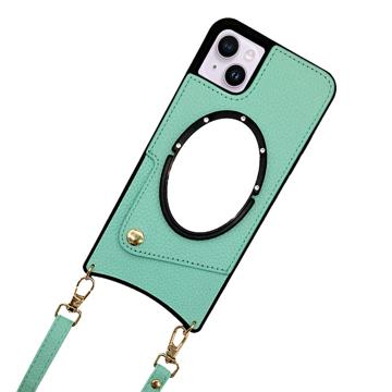 Capa Revestida Fish Tail com Espelho para iPhone 14 Plus - Verde