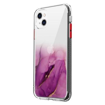 Capa híbrida para iPhone 14 Plus Marble Pattern - Púrpura