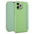 Bolsa tipo Flip Estilo Fino para iPhone 14 Pro Max - Verde-claro