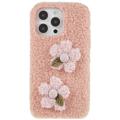 Capa de TPU Série Fluffy Flower para iPhone 14 Pro Max - Cor-de-Rosa