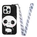 Capa de TPU com Bolso com Zíper Cartoon Design para iPhone 14 Pro Max - Panda