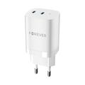 Carregador de parede Forever TC-05-35CC 35W GaN - 2xUSB-C, Power Delivery, Quick Charge - Branco