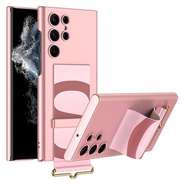 Capa Híbrida com Alça de Mão GKK para Samsung Galaxy S22 Ultra 5G - Cor-de-Rosa