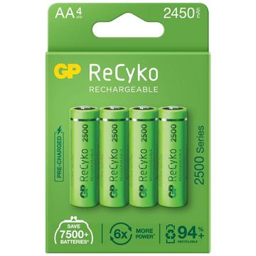 Pilhas AA recarregáveis GP ReCyko 2500 2450mAh - 4 unidades.