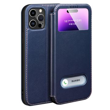 Bolsa tipo Flip de Couro Dual View para iPhone 14 Pro Max