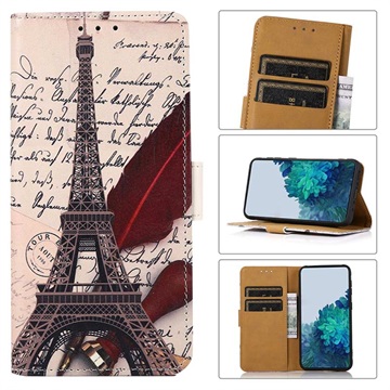 Bolsa Tipo Carteira Glam Motorola Moto E20/E30/E40 - Torre Eiffel