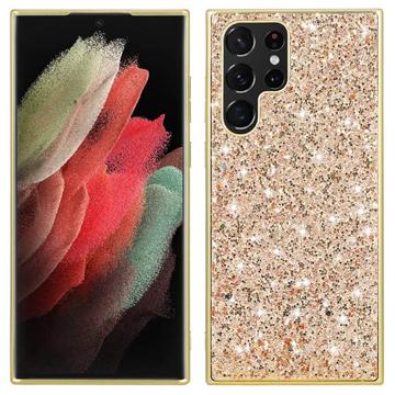 Capa Híbrida Glitter Series para Samsung Galaxy S23 Ultra 5G - Dourado