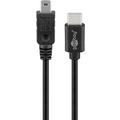 Cabo USB-C para Mini USB-B Goobay - 0,5 m, USB 2.0 - Preto