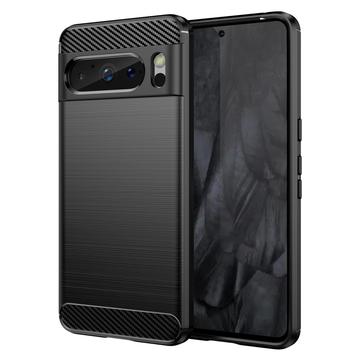 Capa de TPU Escovado para Google Pixel 8 Pro - Fibra de Carbono - Preto