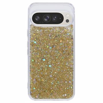 Capa de TPU Glitter Flakes para Google Pixel 9 Pro XL - Dourado