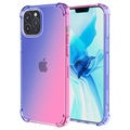 Capa de TPU Resistente a Choques Gradiente para iPhone 14 Pro - Azul / Cor-de-rosa