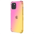 Capa de TPU Resistente a Choques Gradiente para iPhone 14 - Cor-de-rosa / Dourado