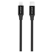 Cabo USB-C / Lightning Trançado GreyLime 18W - Certificado MFi - 1m - Preto