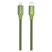 Cabo USB-C / Lightning Trançado GreyLime 18W - Certificado MFi - 1m - Verde