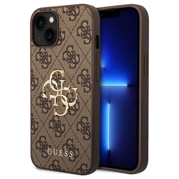 Capa Híbrida Guess 4G Big Metal Logo para iPhone 15 - Castanho