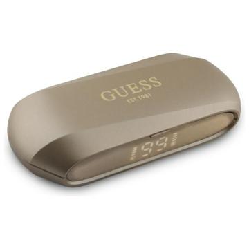 Auscultadores sem fios com estojo de carregamento Guess Elongated Metallic Printed Logo - Ouro