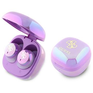 Auriculares True Wireless Guess Iridescent 4G Printed Logo - Roxo