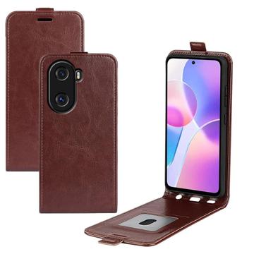 Bolsa Vertical com Ranhura de Cartão para Honor X40i - Castanho