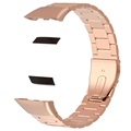 Bracelete em Aço Inoxidável para Huawei Band 6, Honor Band 6 - 37mm - Cor-de-Rosa Dourado