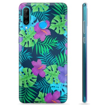 Capa de TPU para Huawei P30 Lite  - Flores Tropicais