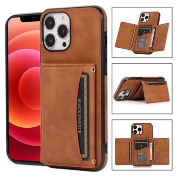 Capa Híbrida com Carteira para iPhone 14 Pro - Castanho