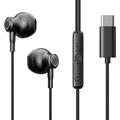 Joyroom EC07 Auriculares semi-auriculares em metal USB-C com microfone - Preto