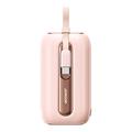 Joyroom JR-L012 Power Bank colorido de 10000mAh - Cabo USB-C e Lightning, 22.5W - Rosa