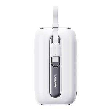 Banco de potência Joyroom JR-L012 Colorful 10000mAh - Cabo USB-C e Lightning, 22.5W - Branco