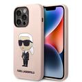 Capa em Silicone Karl Lagerfeld Ikonik para iPhone 15 Pro Max - Cor-de-Rosa