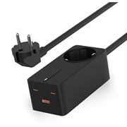 Carregador ultrarrápido multiporta Ksix GaN 65W - 2x USB-C, USB-A - Preto