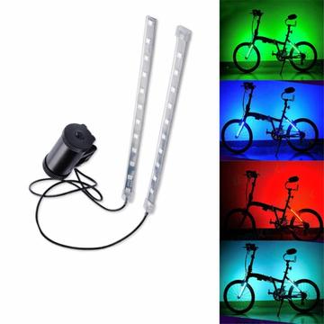 LEADBIKE A106 1 par de luz de tubo de quadro de bicicleta alimentada por bateria Luz de cauda de bicicleta colorida brilhante Luz de roda de bicicleta LED (bateria não incluída)