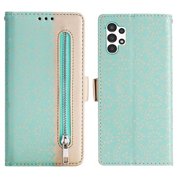 Bolsa tipo Carteira Lace Pattern para Samsung Galaxy A13 - Verde