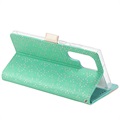 Bolsa tipo Carteira Lace Pattern para Samsung Galaxy S22 Ultra 5G - Verde