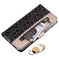 Bolsa tipo Carteira Lace Pattern para iPhone 14 - Preto