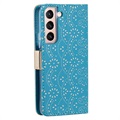 Bolsa tipo Carteira Lace Pattern para Samsung Galaxy S22 5G - Azul