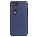 Capa de TPU Revestida a Couro para Honor 90 - Azul