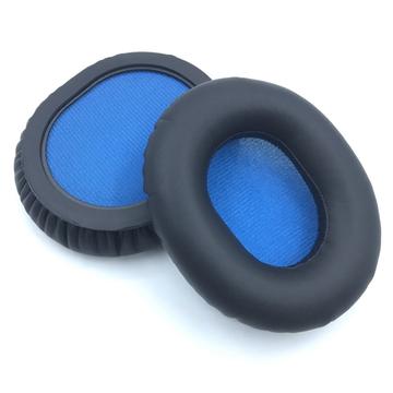 Almofadas de espuma viscoelástica em pele para auscultadores Sennheiser HD8 DJ / HD6 MIX - Almofadas de substituição - Preto / Azul