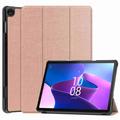 Bolsa Fólio Inteligente Tri-Fold para Lenovo Tab M10 Gen 3 - Cor-de-Rosa Dourado