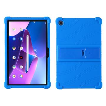 Capa de silicone para Lenovo Tab M10 Plus Gen 3 com suporte para os pés - Azul