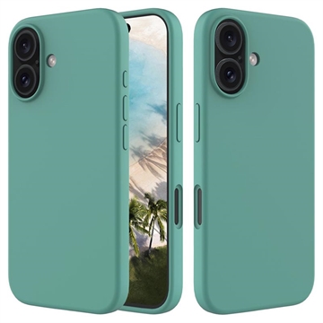 Capa de Silicone Líquido para iPhone 16 - Verde Escuro