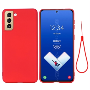 Capa de Silicone Líquido para Samsung Galaxy S21 FE 5G - Vermelho