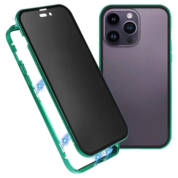 Bolsa Magnética com Vidro Temperado de Privacidade para iPhone 15 Pro - Verde