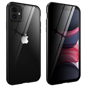 Bolsa Magnética com Vidro Temperado de Privacidade para iPhone 11 - Preto