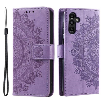 Bolsa tipo Carteira Mandala Series para Samsung Galaxy A34 5G - Púrpura