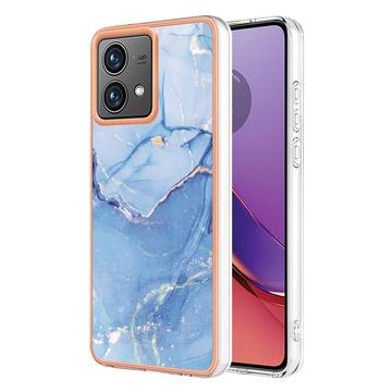 Capa Galvanizada de TPU para Motorola Moto G84 com Padrão de Mármore