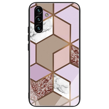 Capa Híbrida para Samsung Galaxy A04s/A13 5G Padrão Mármore - Castanho / Cor-de-Rosa